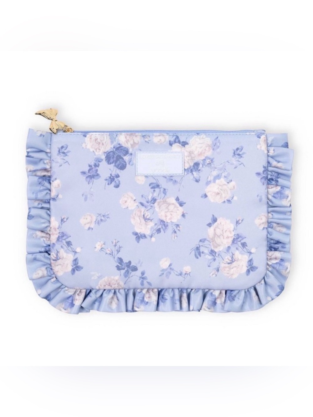 NWT LoveShackFancy x Target Yoobi Ruffle Pencil Case Pouch Whisper Blue